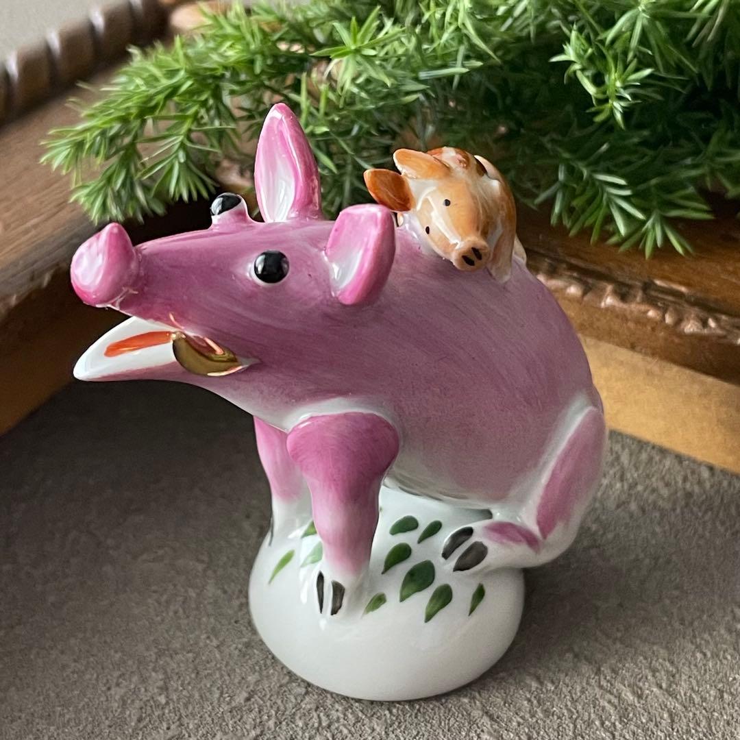 Meissen マイセン ミニ干支 ミニイノシシ　ピンク