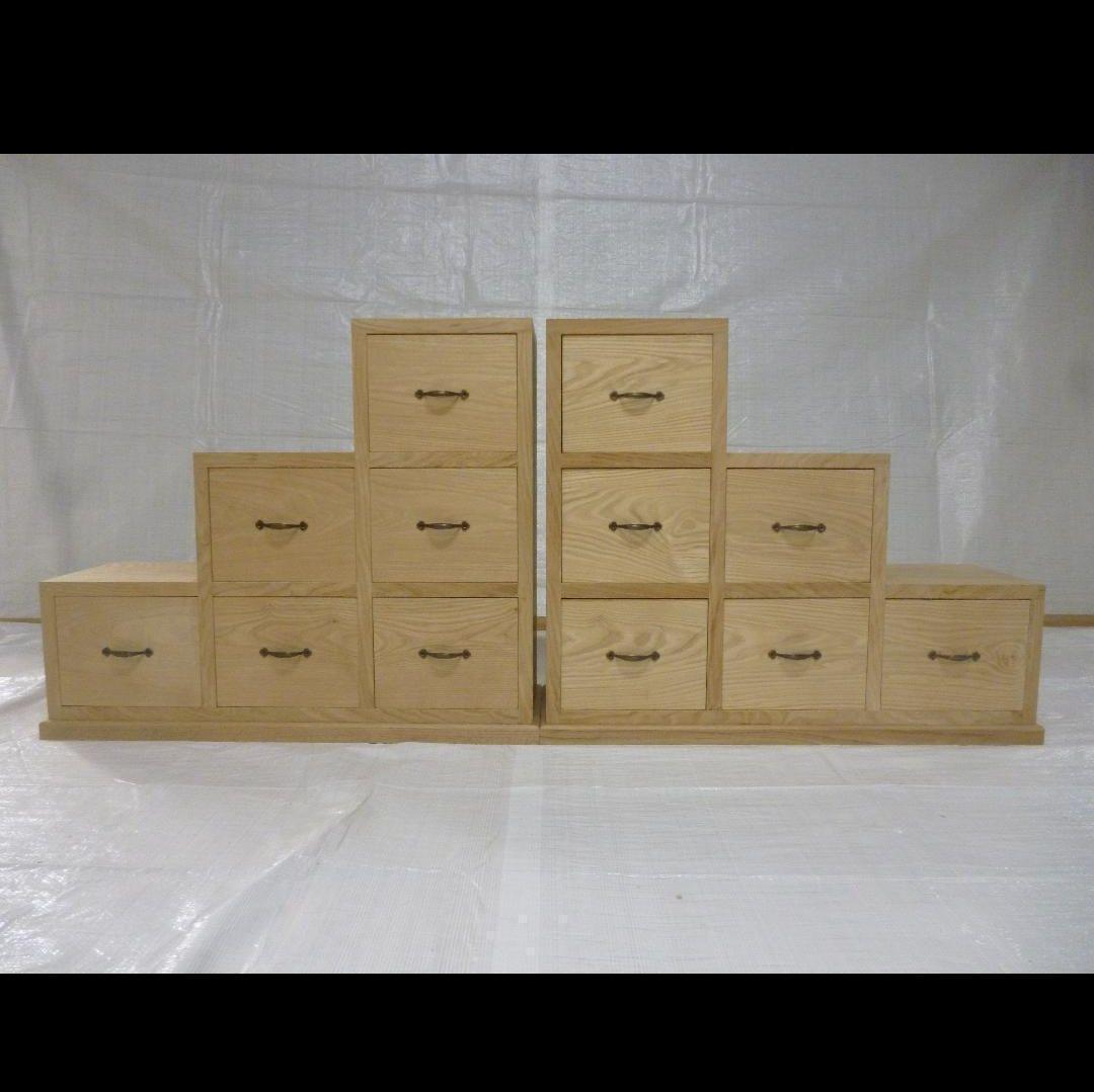 栗　クリ　飾り箪笥　タンス　階段　無垢材　番号3