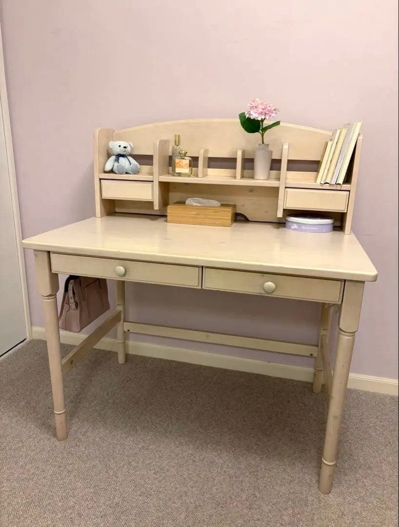 取外し可能仕切り収納&電源コード付き/2wayデスク（学習机）