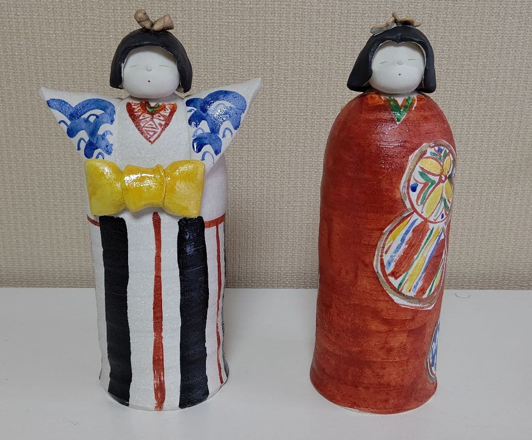 葉月窯　松原朋子 雛人形 立ち雛　陶人形 九谷焼 美品