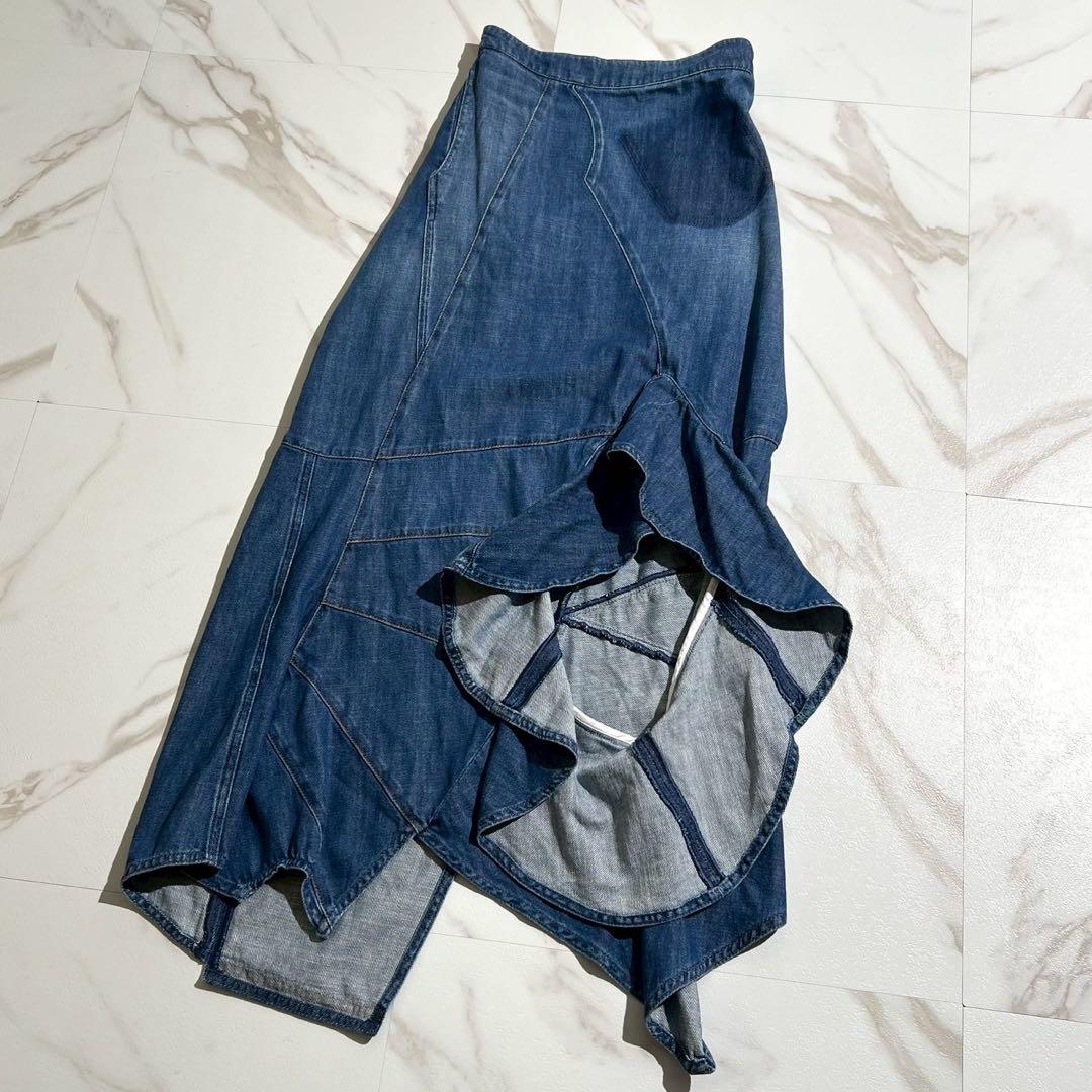 美品✨ LOEWE アシンメトリー デニムスカート パズル パッチワーク