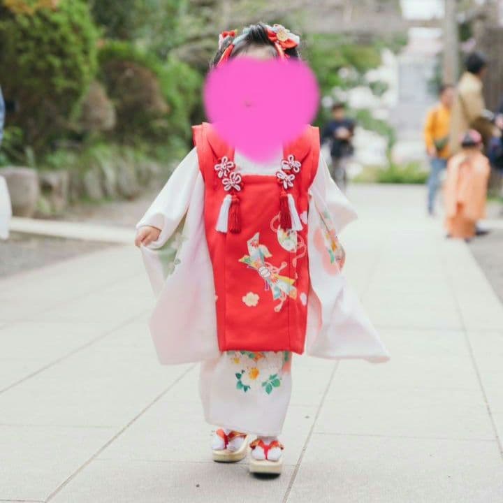 お値下げ⚠️七五三　3歳　友禅　被布コート　着物　長襦袢　クリーニング済美品