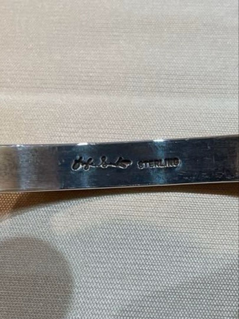 ナバホ　シルバーバングル　ライルセカテロ作　ハーフラウンド　内周16.5cm