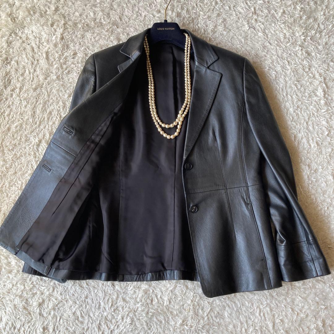 極美品✨アクアスキュータム　リアルラムレザー　テーラードジャケットM