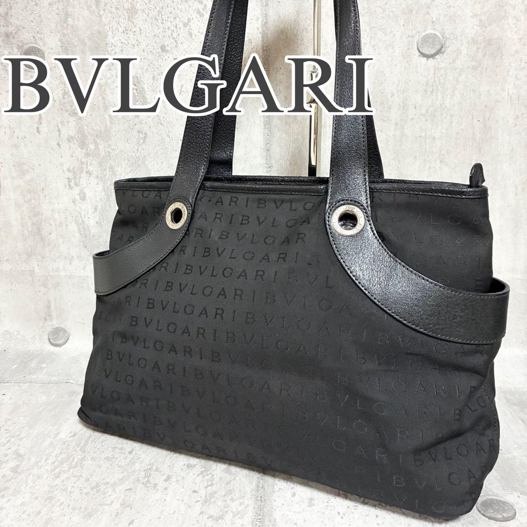 【美品】BVLGARI ブルガリ トートバッグ ハンドバッグ ブラック