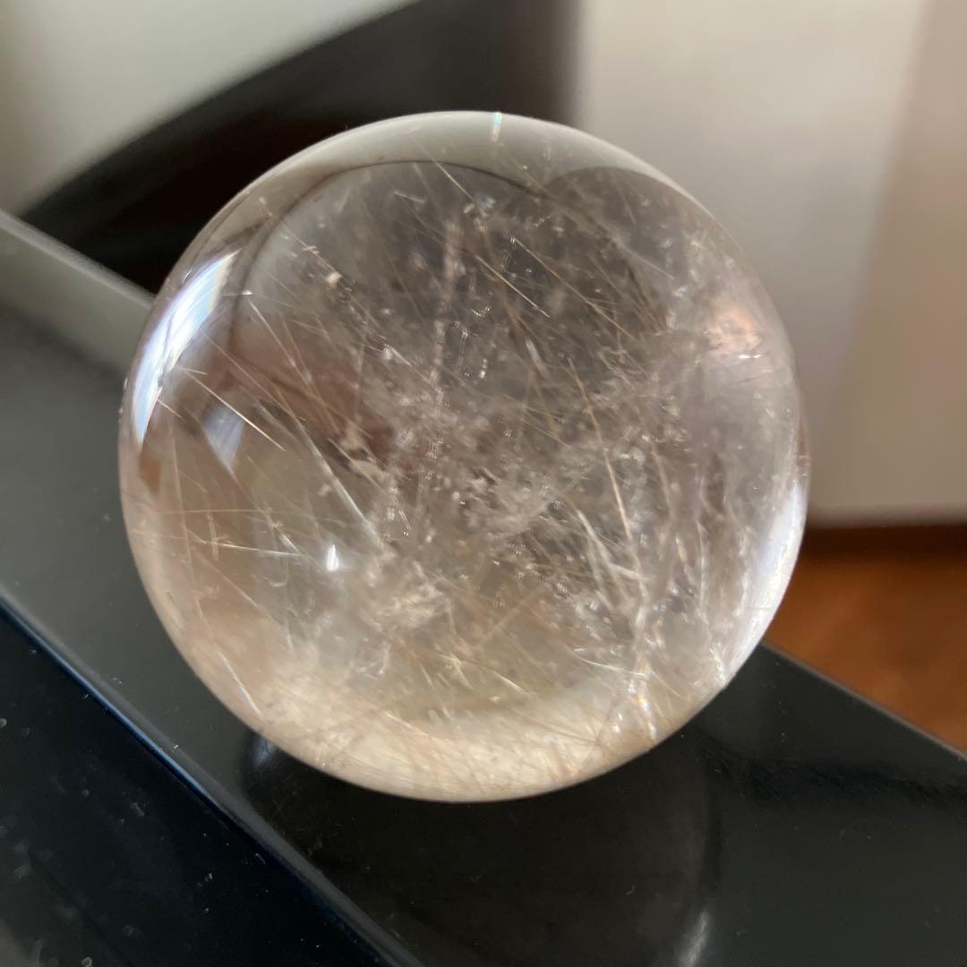のらさま専用　ルチルクォーツ　スフィア　天然石置物　C159