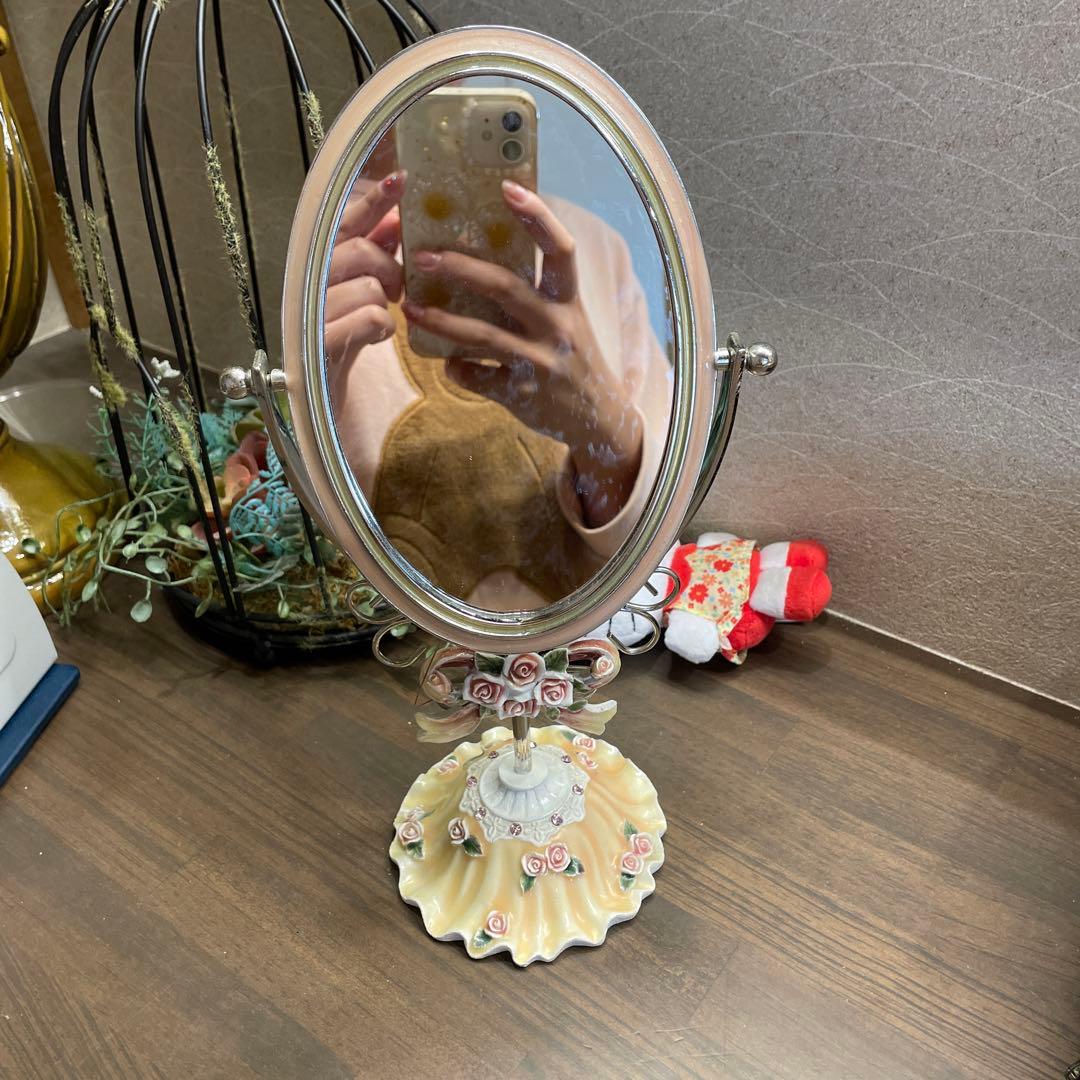 ゴージャス　インテリア　3点セット　アンティーク　ミラー　置き時計　デイジー