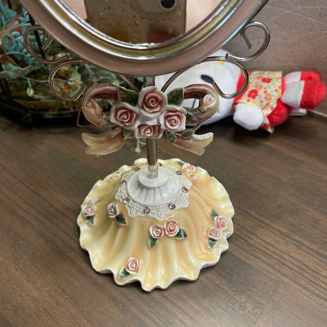 ゴージャス　インテリア　3点セット　アンティーク　ミラー　置き時計　デイジー