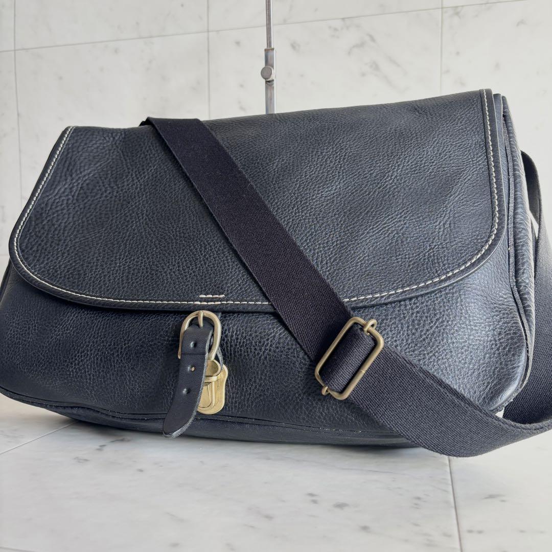 PARLEY パーリィー 本革 シボ革 ポストマンバッグ ショルダー 大容量