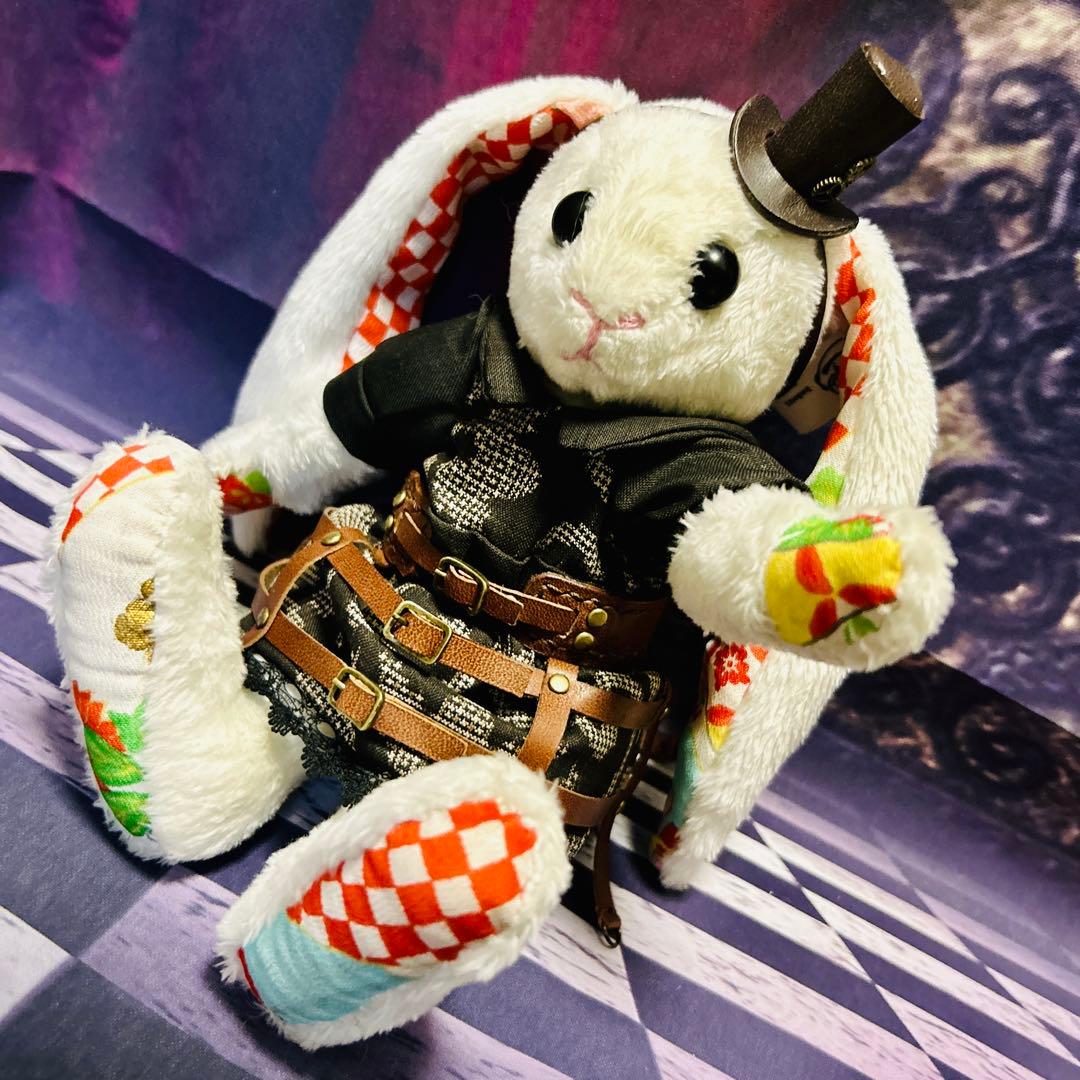 ぬいぐるみ　白うさぎ　スチームパンク