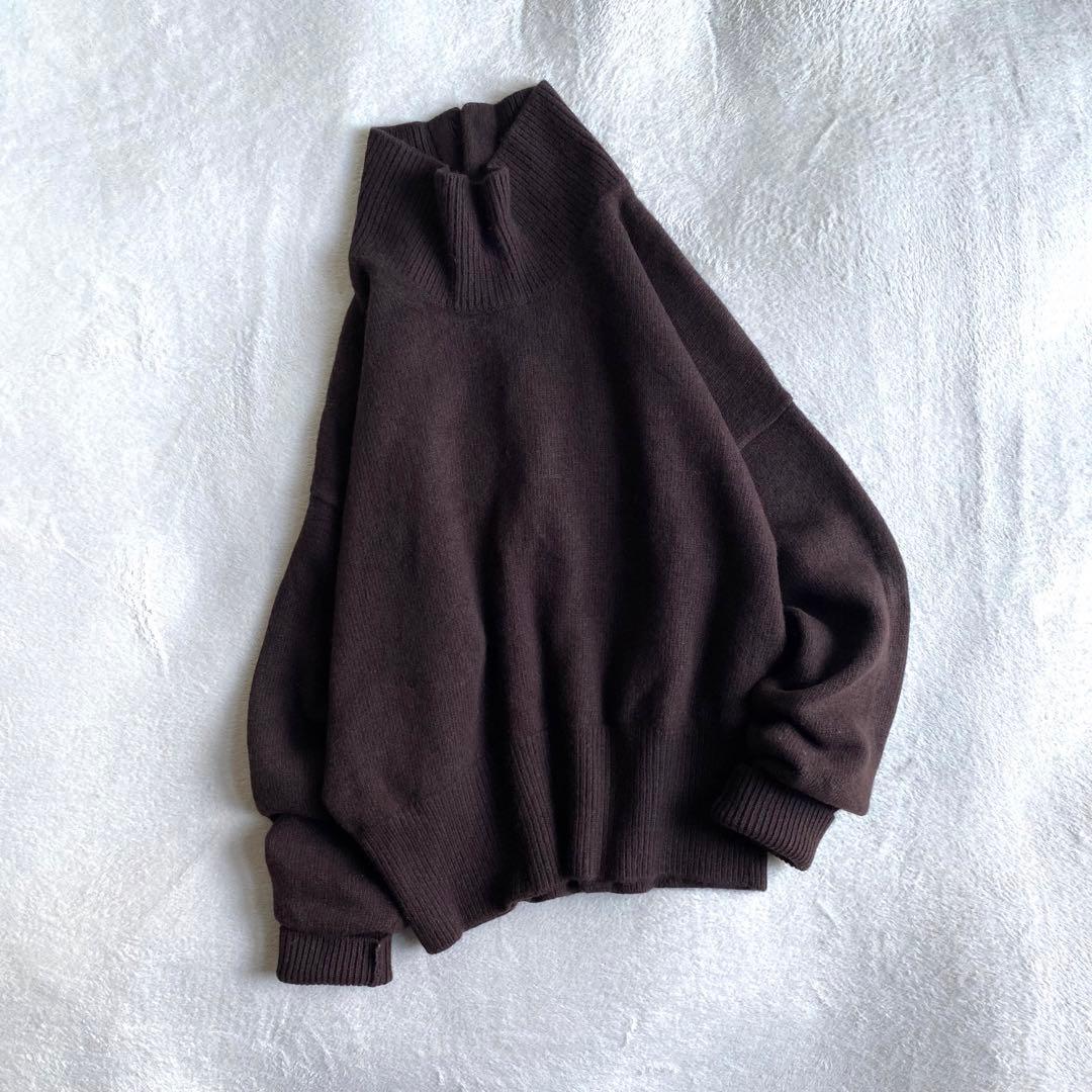 【美品✨】martinique カシミヤミックスウールタートル　金釦　ブラウン