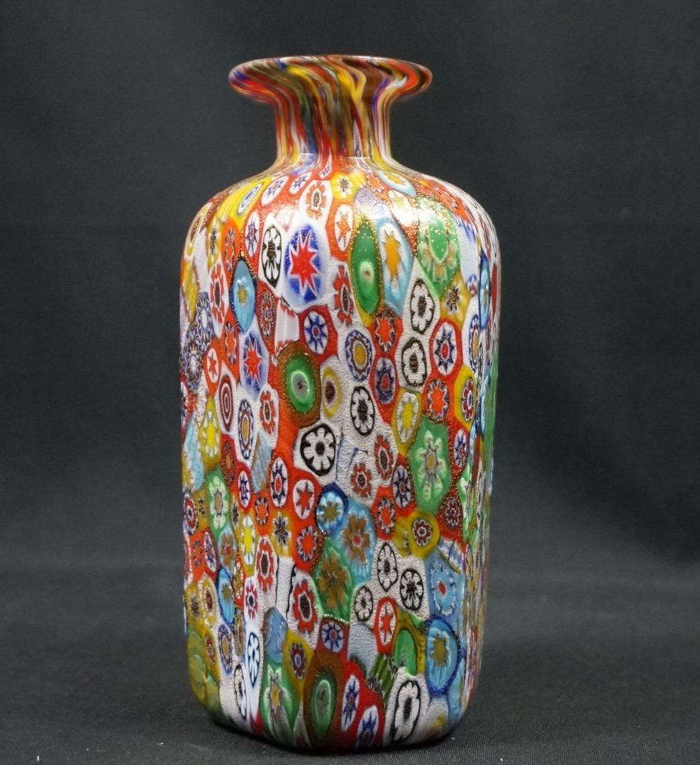 ベネチアンガラス　ミルフィオリの「アンティーク」の6角の花瓶