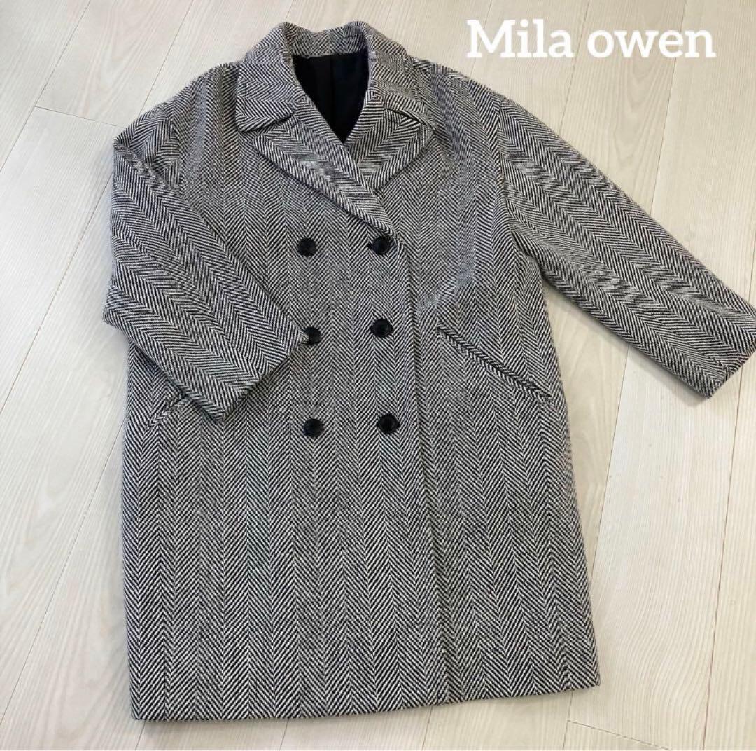 格安！お値下げ！美品！Mila owen ヘリンボーン コート