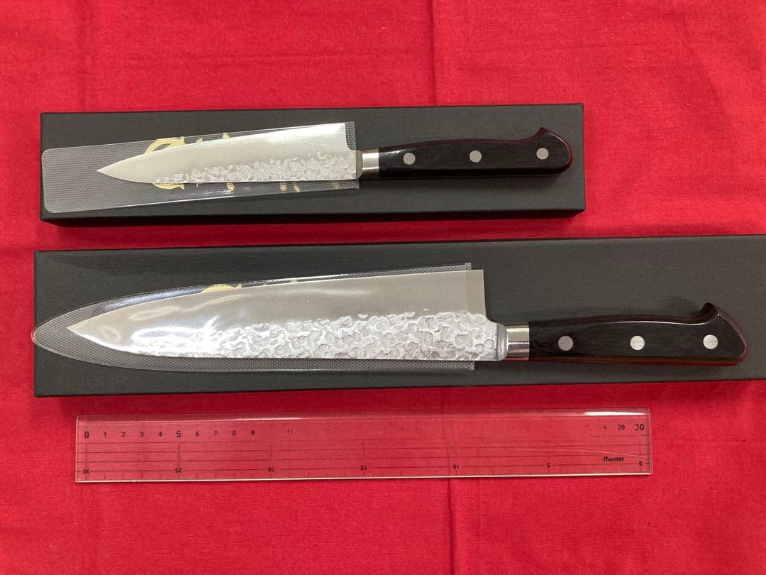 高村刃物 高村作 槌目 牛刀 210㎜＆ペティ130㎜ VG10鋼 未使用品