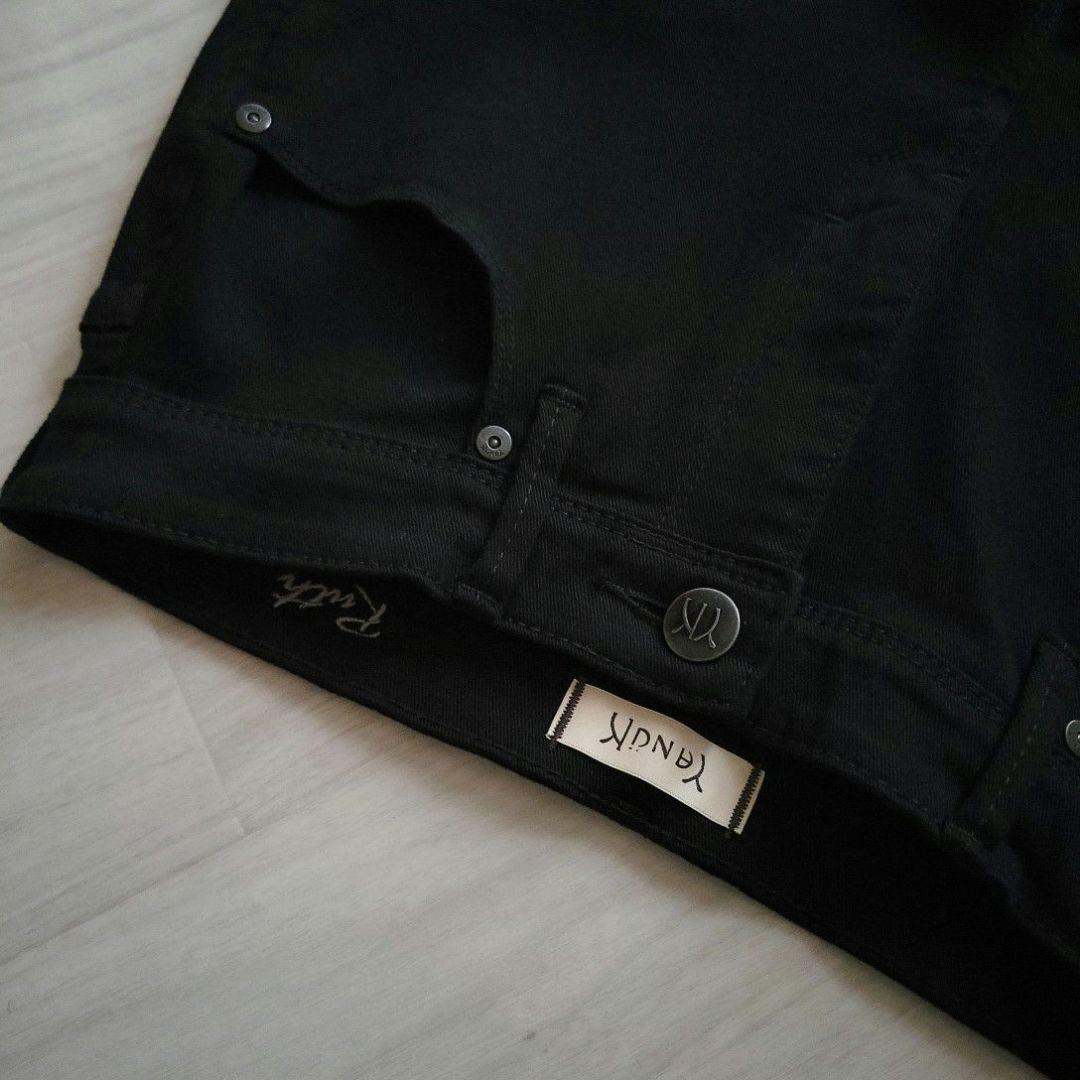 YANUK ヤヌーク RUTH ブラックデニム スリムテーパード ストレッチ