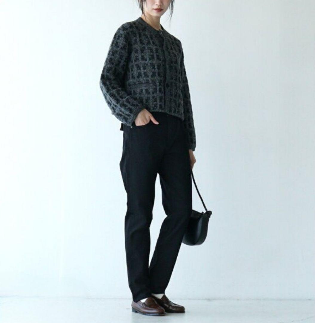 YANUK ヤヌーク RUTH ブラックデニム スリムテーパード ストレッチ