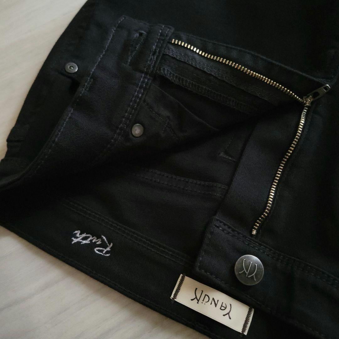 YANUK ヤヌーク RUTH ブラックデニム スリムテーパード ストレッチ