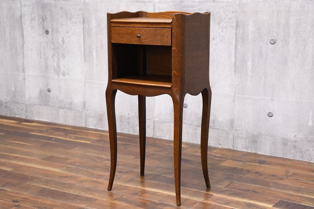 EBK41 フランスアンティーク ナイトテーブル サイドテーブル オーク材