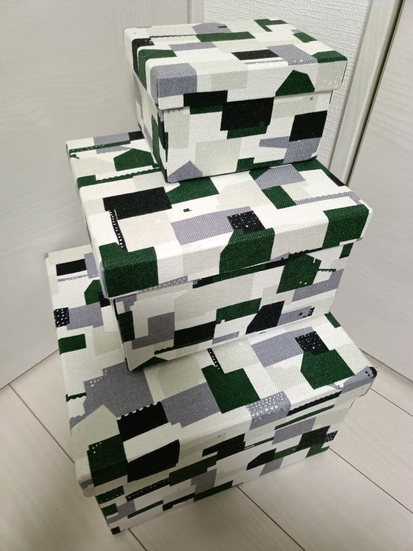 本日のみ10000円お値下げ ミナペルホネン　ファブリックボックス　大中小３個