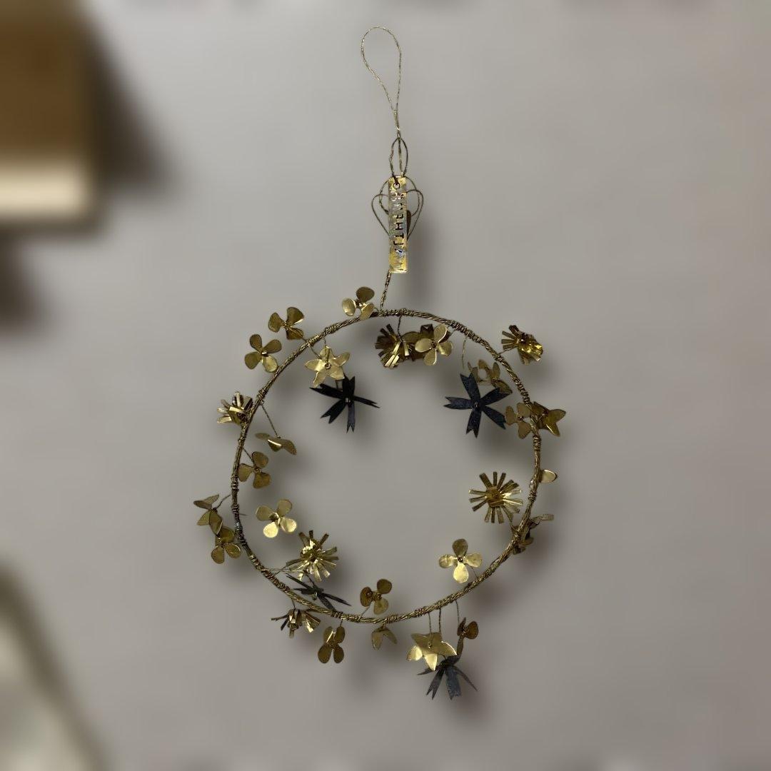 Walther&Co リース　オーナメント 金色の花　クリスマス