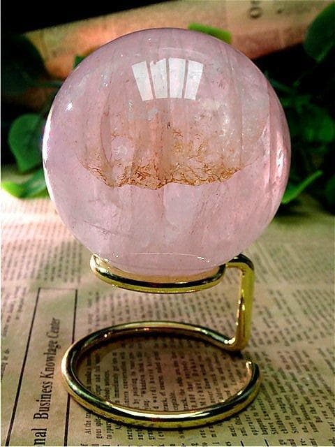 AAAA級レア天然ピンクマニカラン水晶スフィア丸玉YTB83E1/231E07C