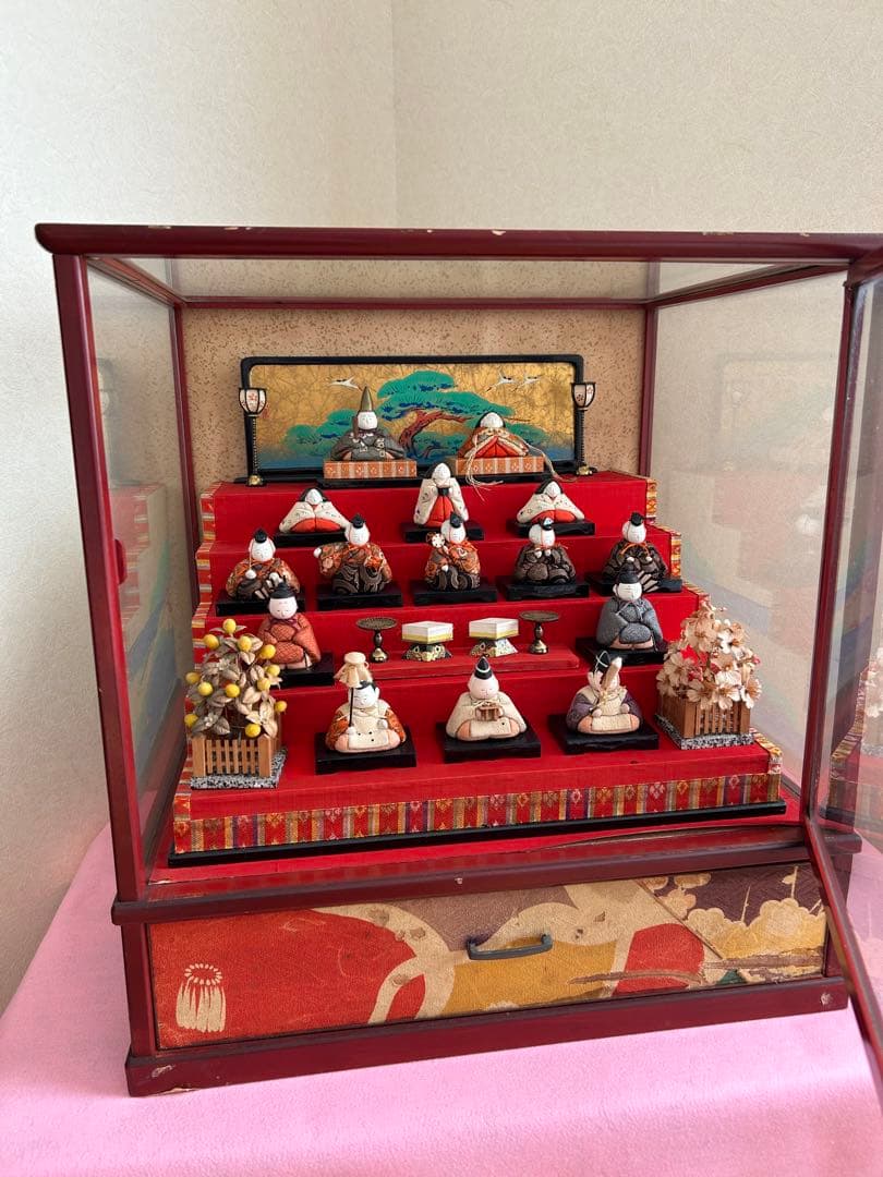 豆雛　雛人形　ガラスケースはおまけです