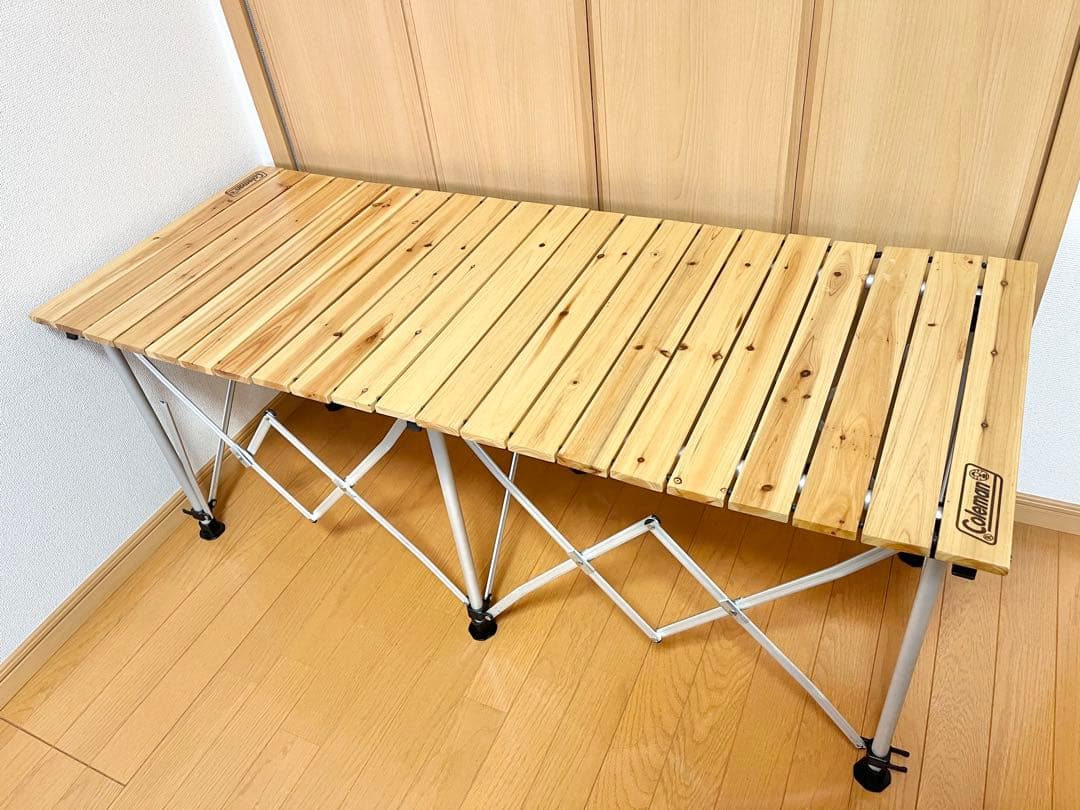 【送料込み・希少】Coleman ナチュラルウッドカウンターテーブル
