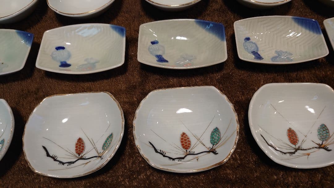 古伊万里　伊万里　豆皿　角皿　３種２０客