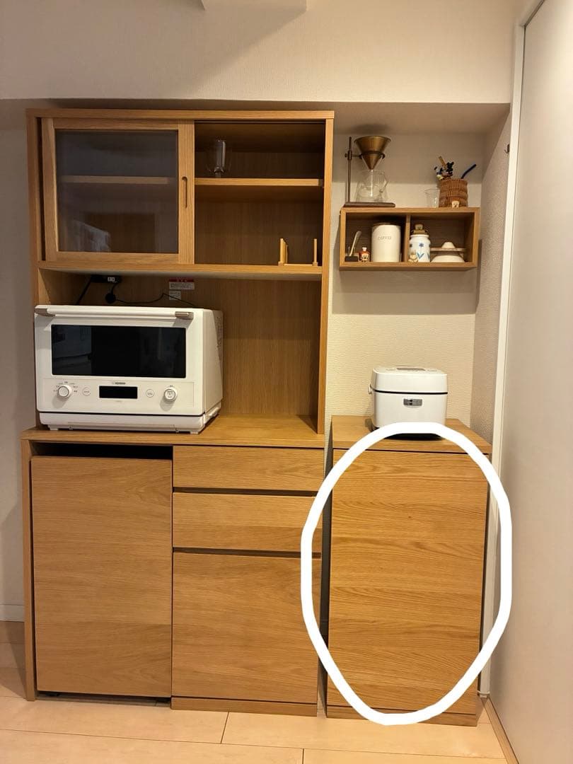 無印良品 収納棚　キッチン　オーク材