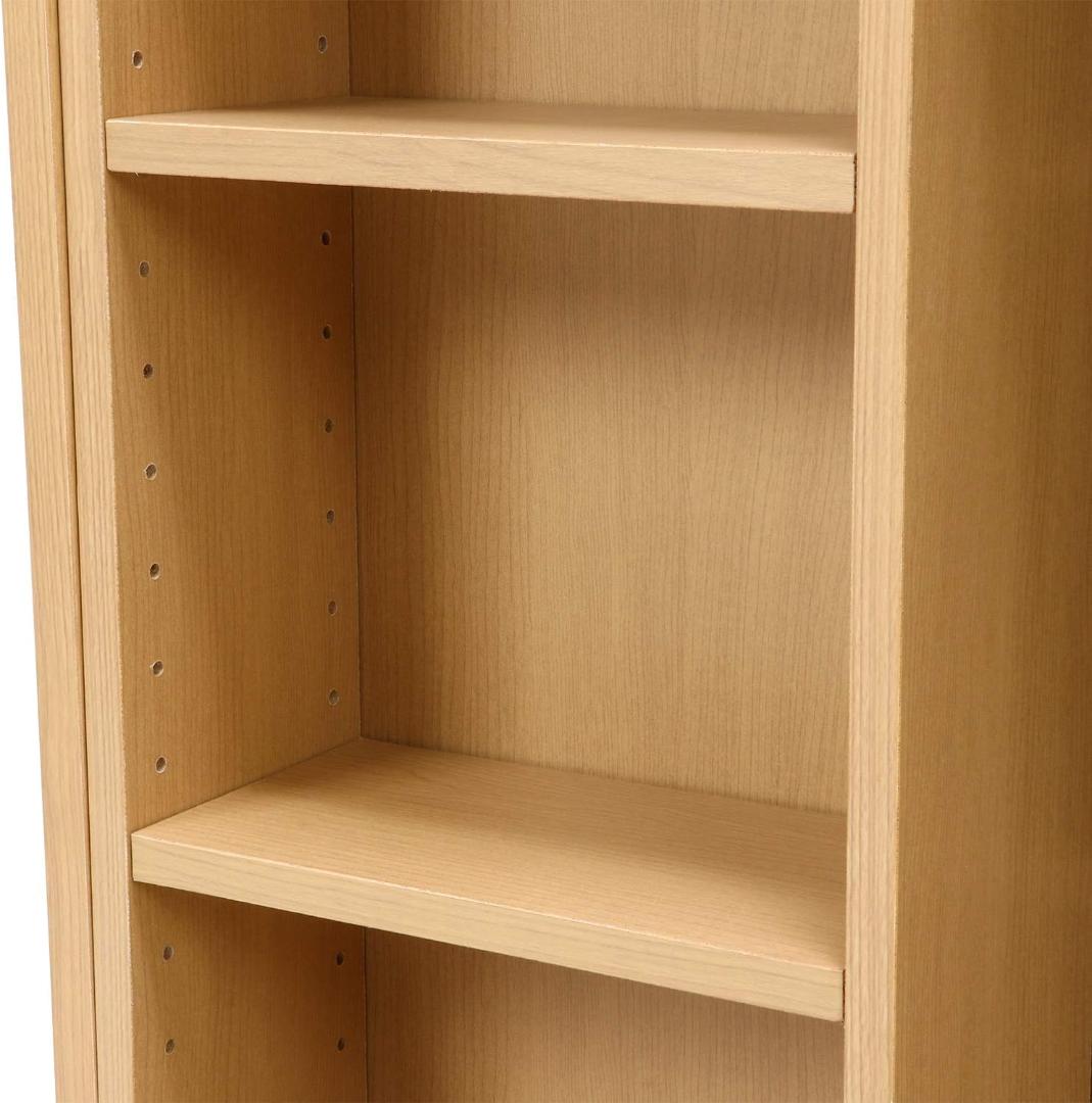 ダブルスライド収納棚 W90 ナチュラル