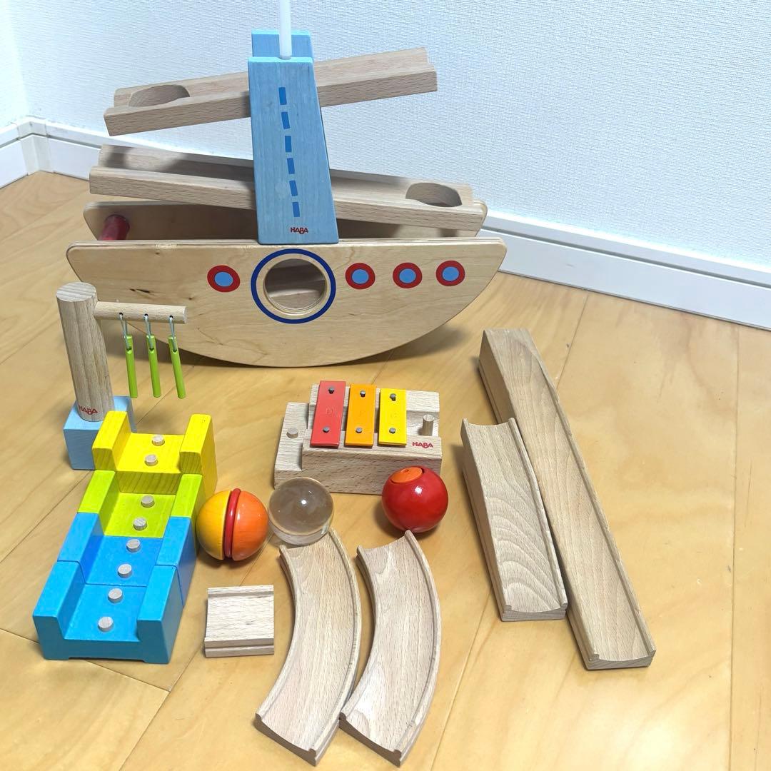 HABA 大きな玉のクーゲルバーン シップ＆メロディ 木製知育玩具セット