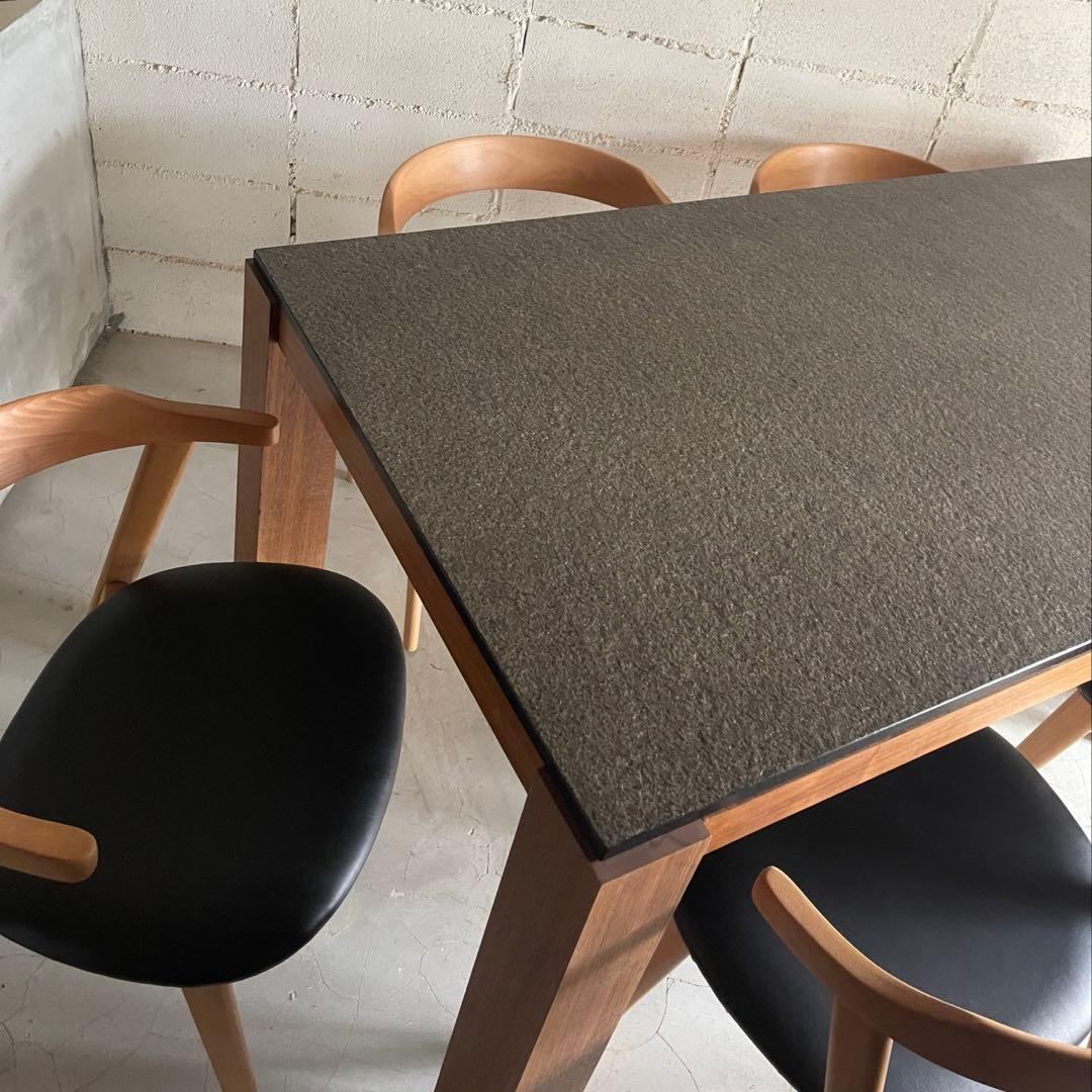 美品　御影石 × ウォールナット　ダイニングテーブル　ソングドリーム　160