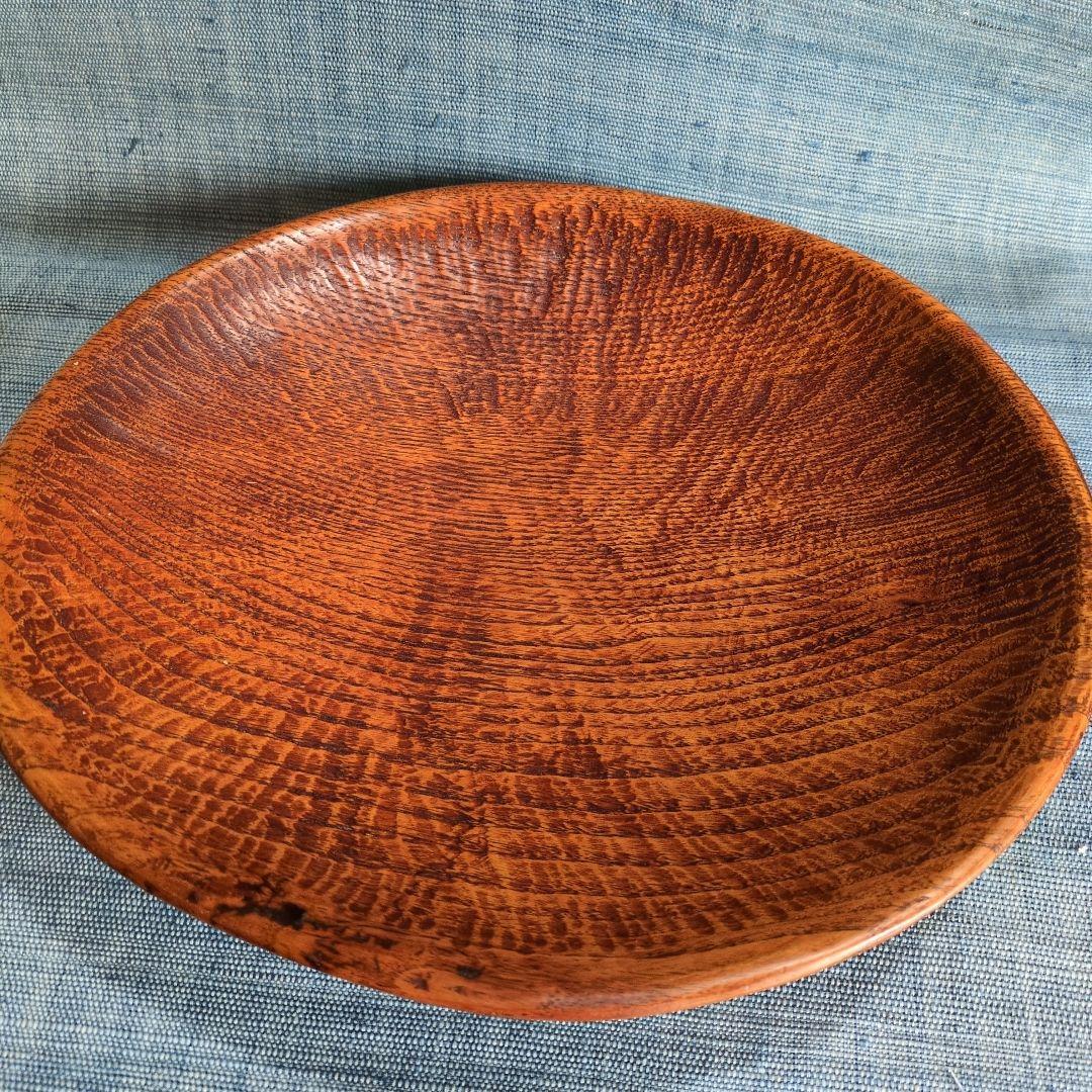 栗の木の皿と匙3点