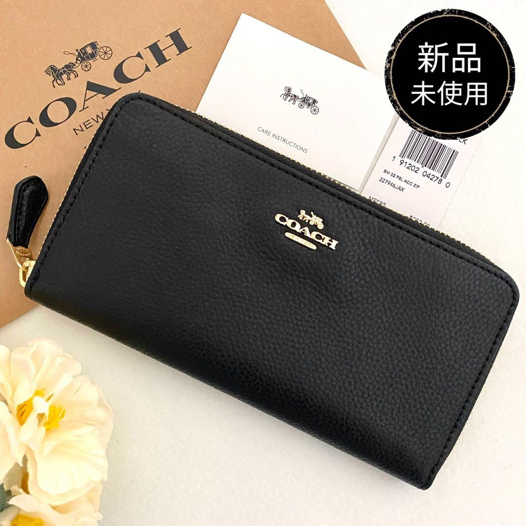新品　正規品☆COACH コーチ　長財布　メンズ ブラック　ゴールド 長財布