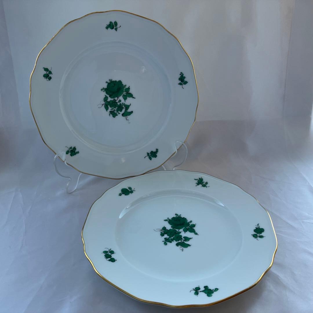 アウガルテン マリアテレジア　バラ② 20㎝プレート2枚組　モーツァルトシェイプ