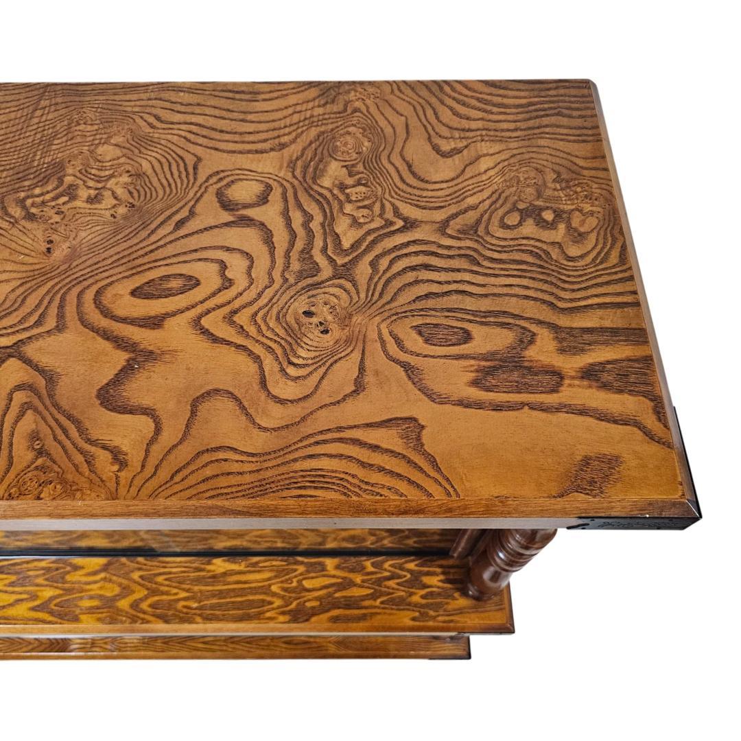 旭川家具 茶タンス 茶箪笥 民芸調 サイドボード ガラス引き戸 民芸家具