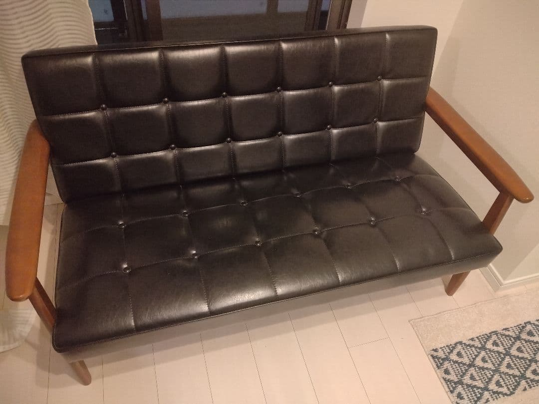 送料込み：カリモク60 Kチェア 2シーター スタンダードブラック