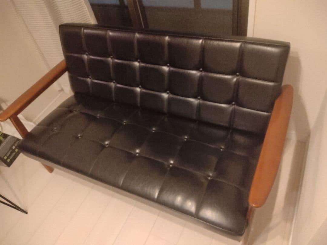 送料込み：カリモク60 Kチェア 2シーター スタンダードブラック