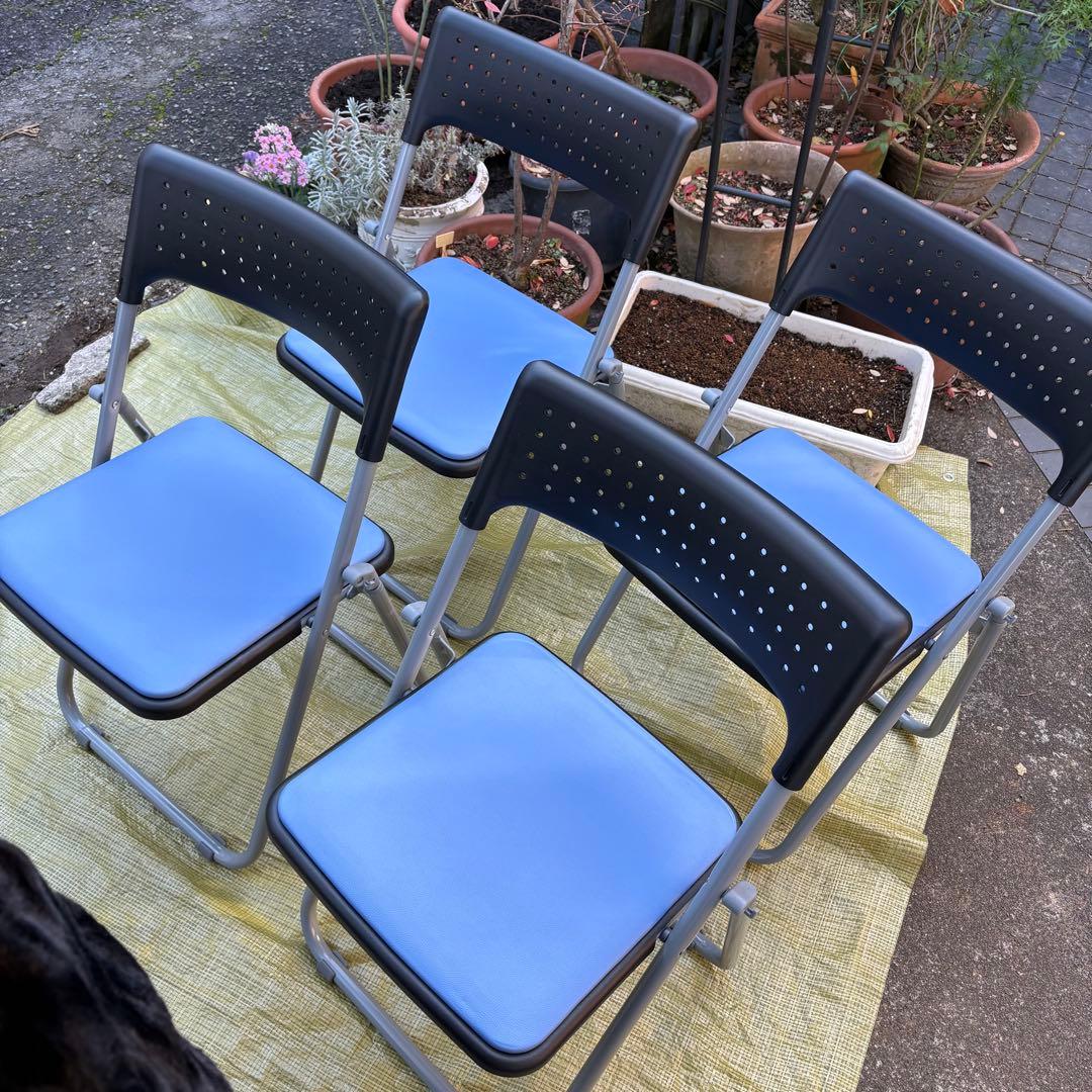 ✨新品未使用✨アイリスチトセ SS-S139-BL 折り畳みパイプ椅子