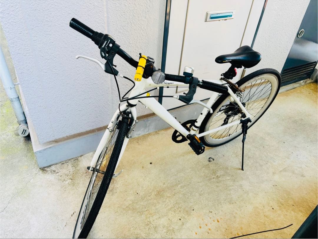 ホワイト クロスバイク Vブレーキ　引き取り限定