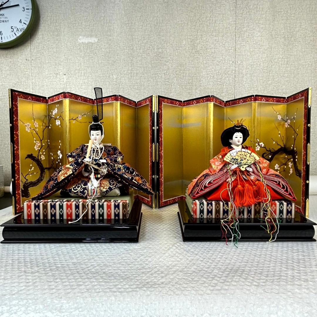 久月　雛人形　親王飾り　屛風・台座・畳付き