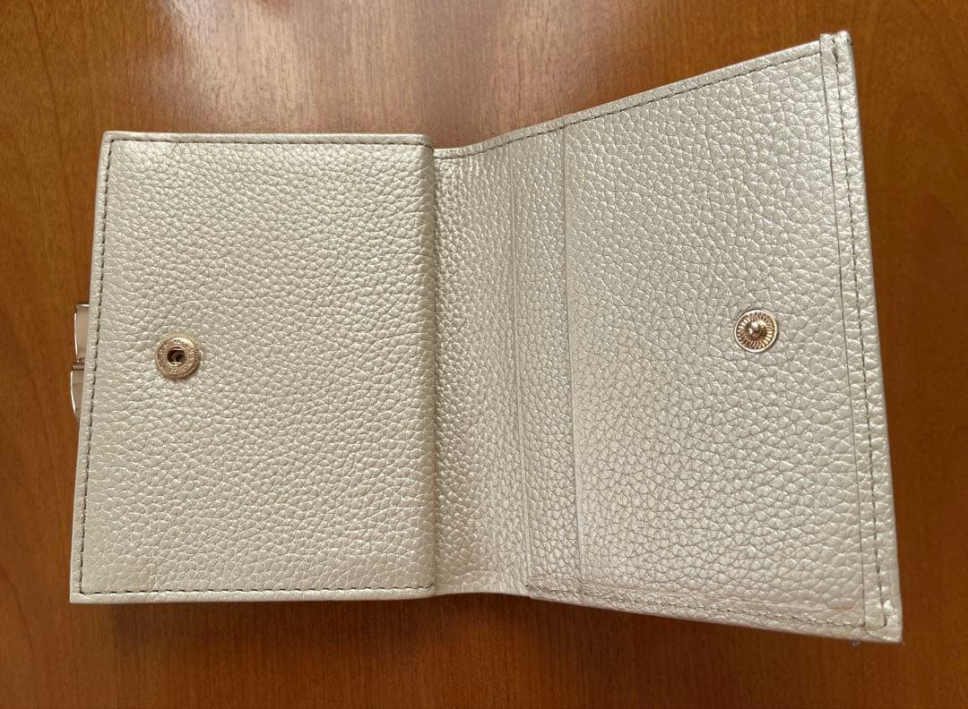 ☆美品☆皇居財布/二つ折り財布 がま口財布 シャンパンゴールド☆