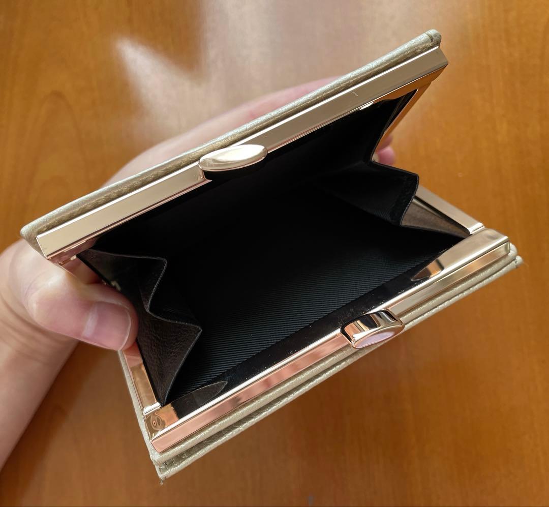 ☆美品☆皇居財布/二つ折り財布 がま口財布 シャンパンゴールド☆