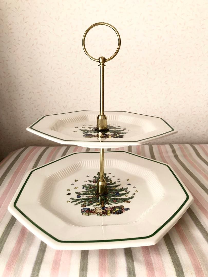 クリスマスツリー柄ケーキスタンド