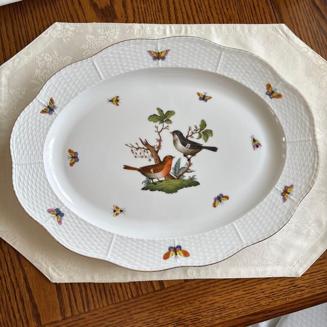 ヘレンド　ロスチャイルドバード　37cmオーバルプレート