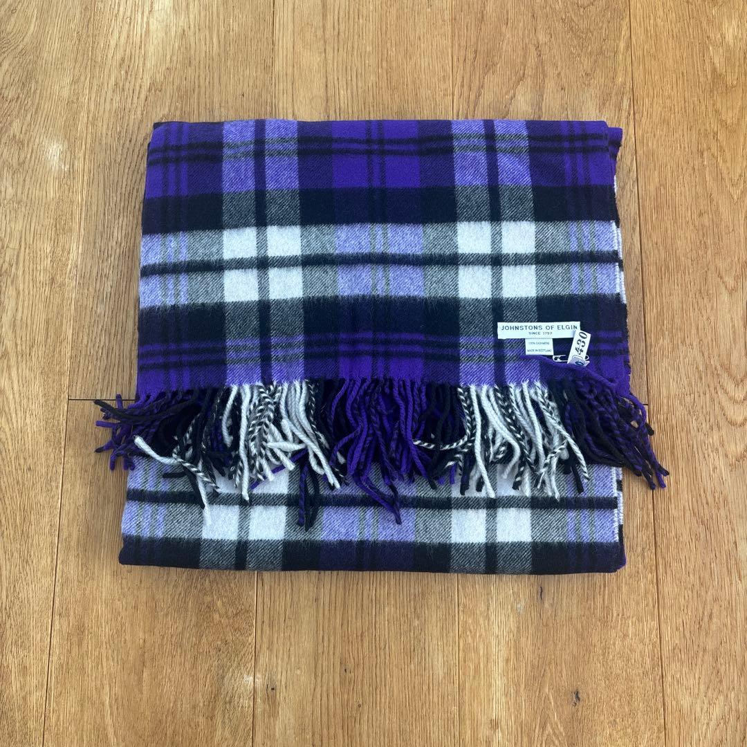 ジョンストンズ大判　drawer別注　ストール　紫