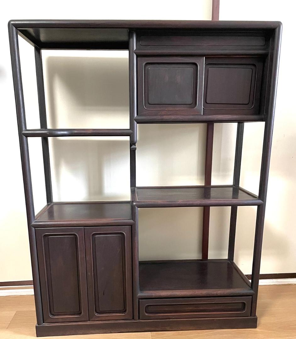 古い家具 茶棚 91㎝ 飾り棚 盆栽棚 香炉棚 煎茶道具 唐木