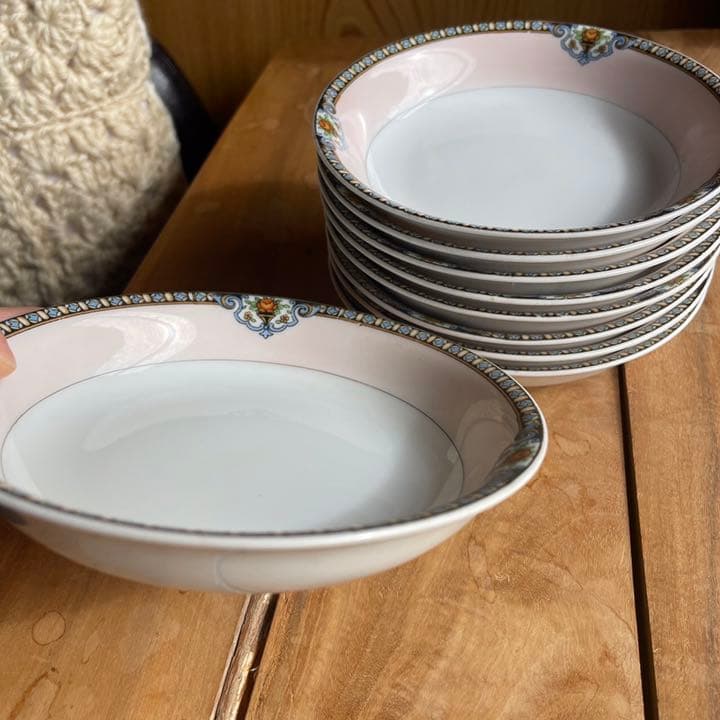 オールドノリタケ　深皿　1930年頃　9枚セット　戦前　里帰り　ヤジロベー印