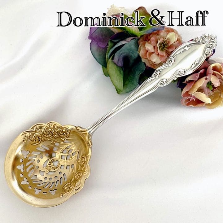 ◎米国製 Dominick＆Haff 19世紀後半 銀製ティーストレーナー 美品