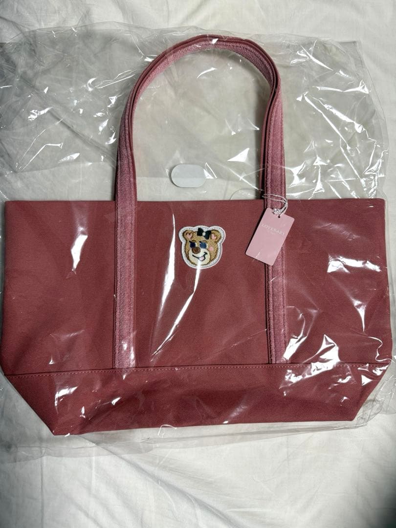 新品未開封　オールドテディガール ワッペントートバッグ ピンク(大)